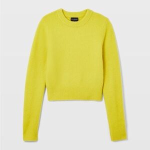 NWT Club Monaco Wool/Alpaca Blend Cropped Sweater S in Lemon/lime color